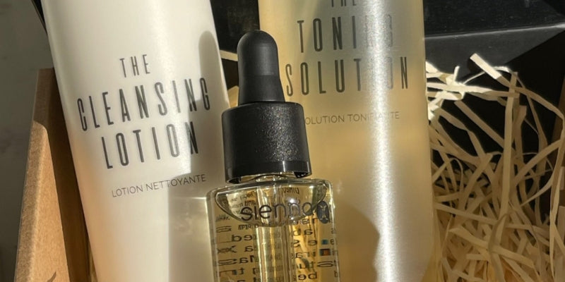 An image of three sienna x skincare products in a retail box 