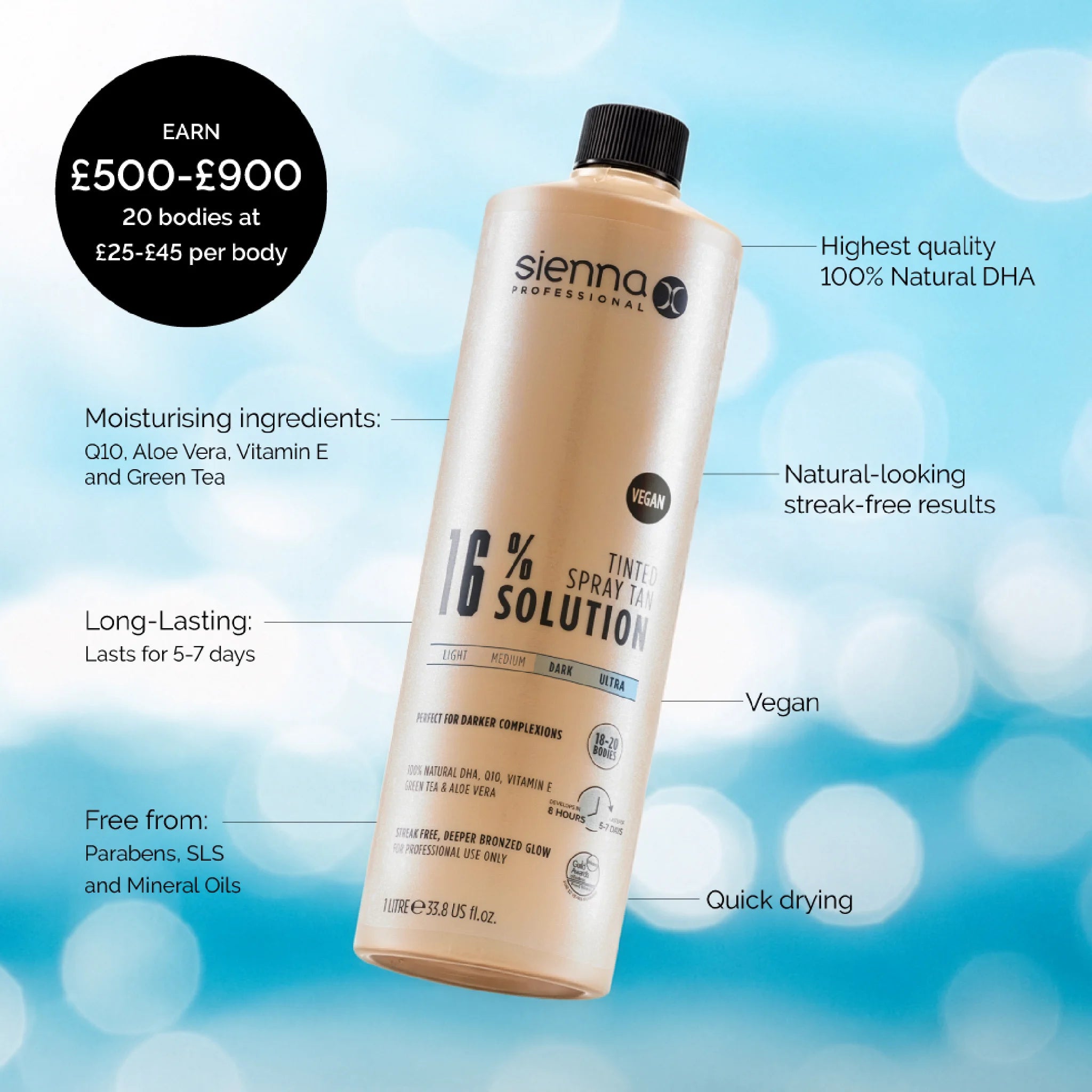 16% Tinted Spray Tan Solution
