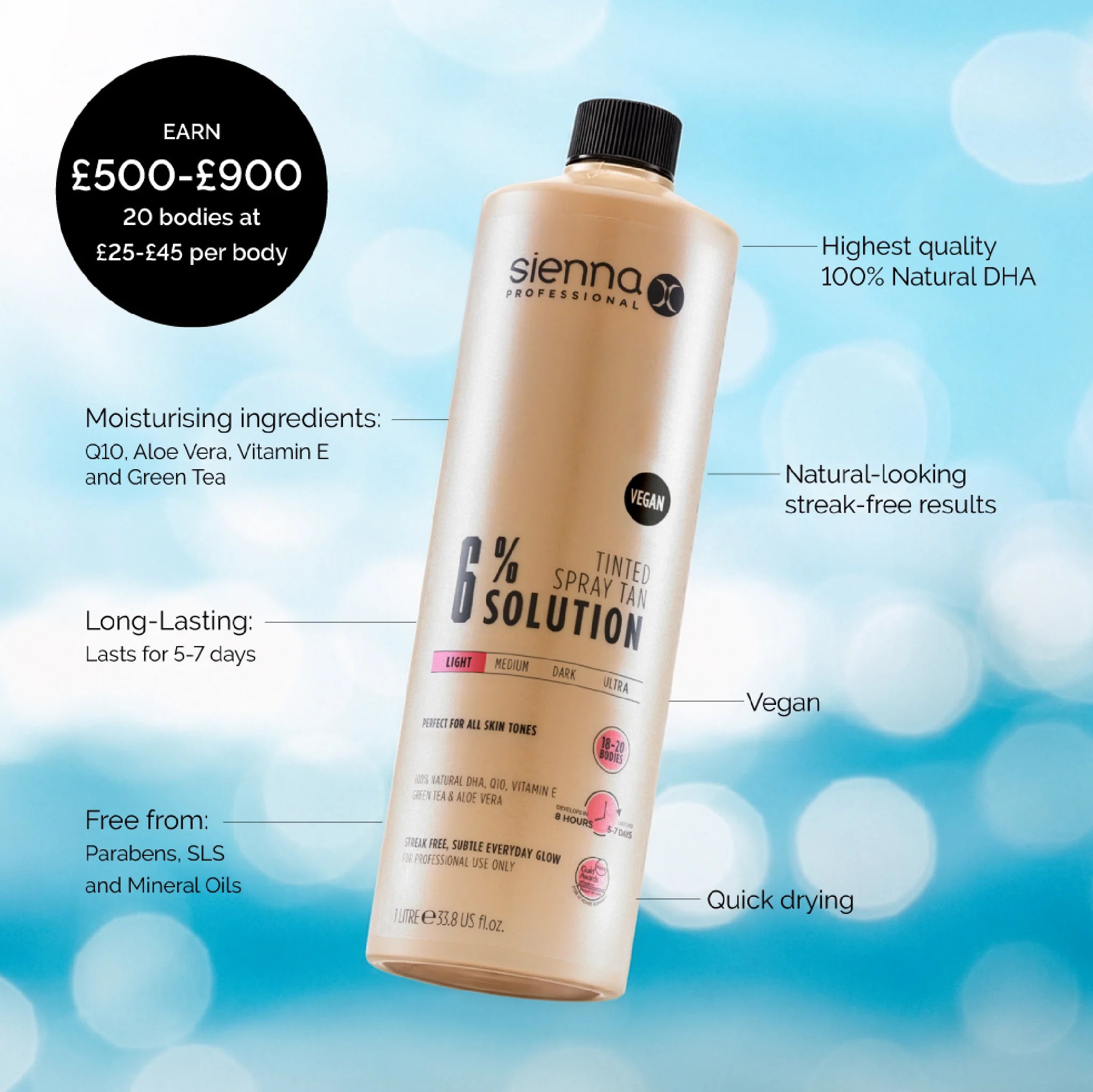 6% Tinted Spray Tan Solution