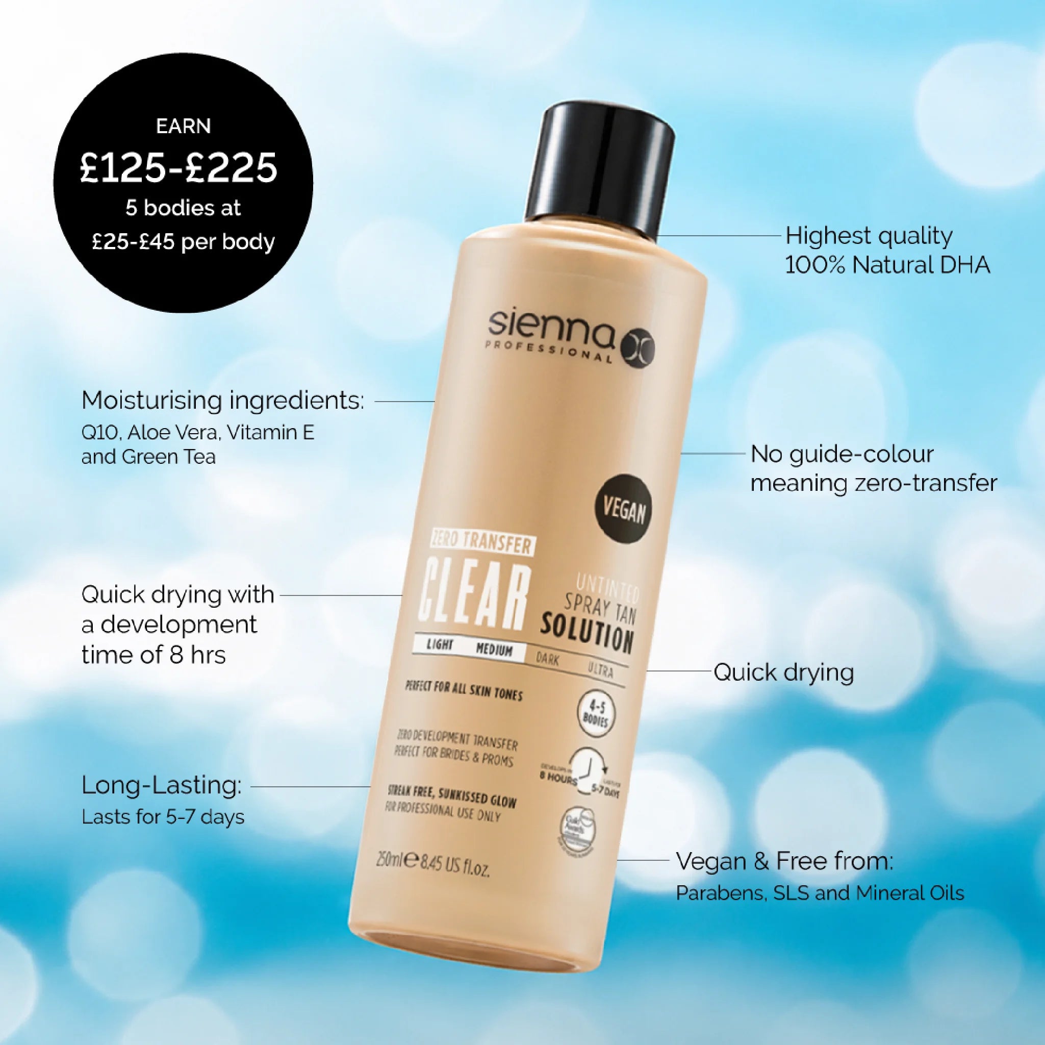 Clear Spray Tan Solution (250ML)