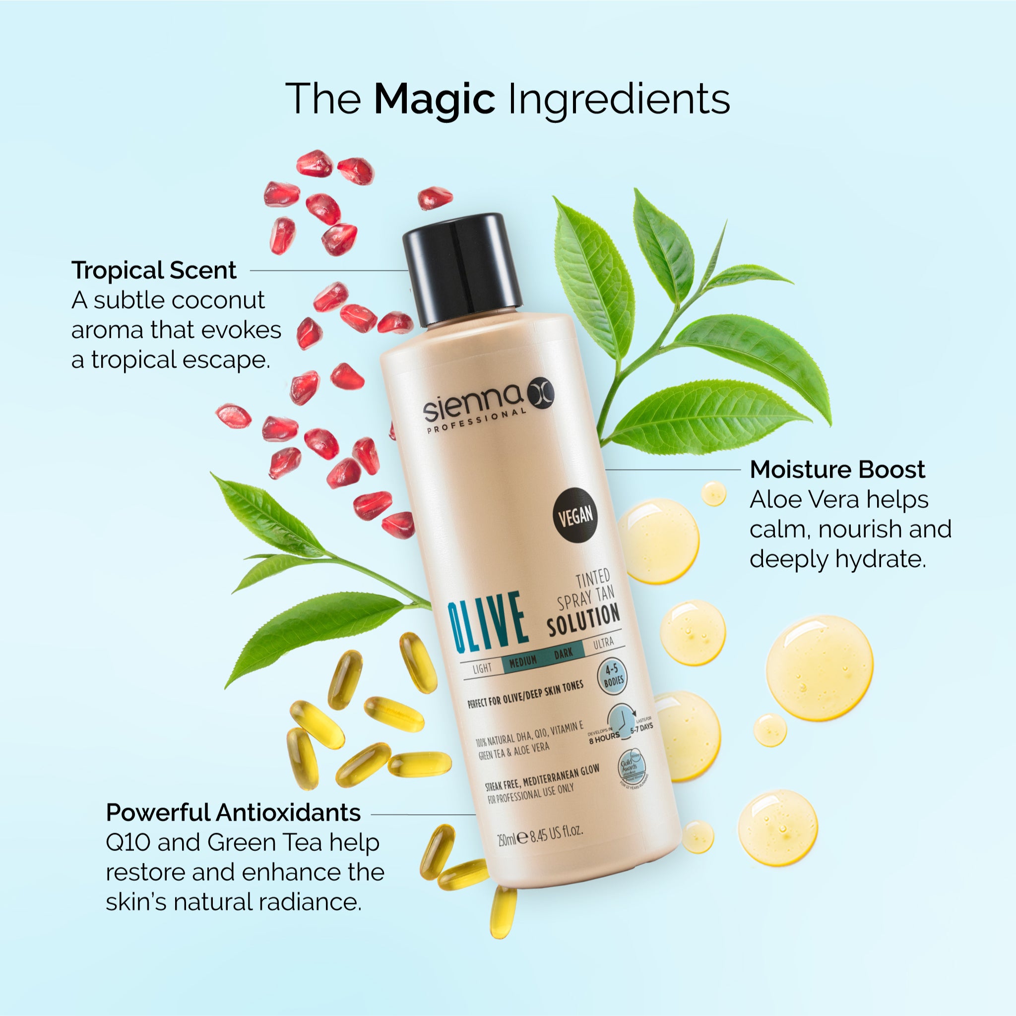 Olive Tan Medium-Dark Tinted Solution (250ML)