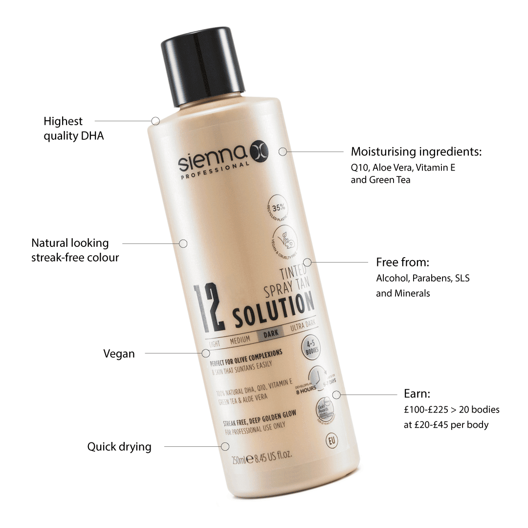 Sienna X 250ml spray tan solution