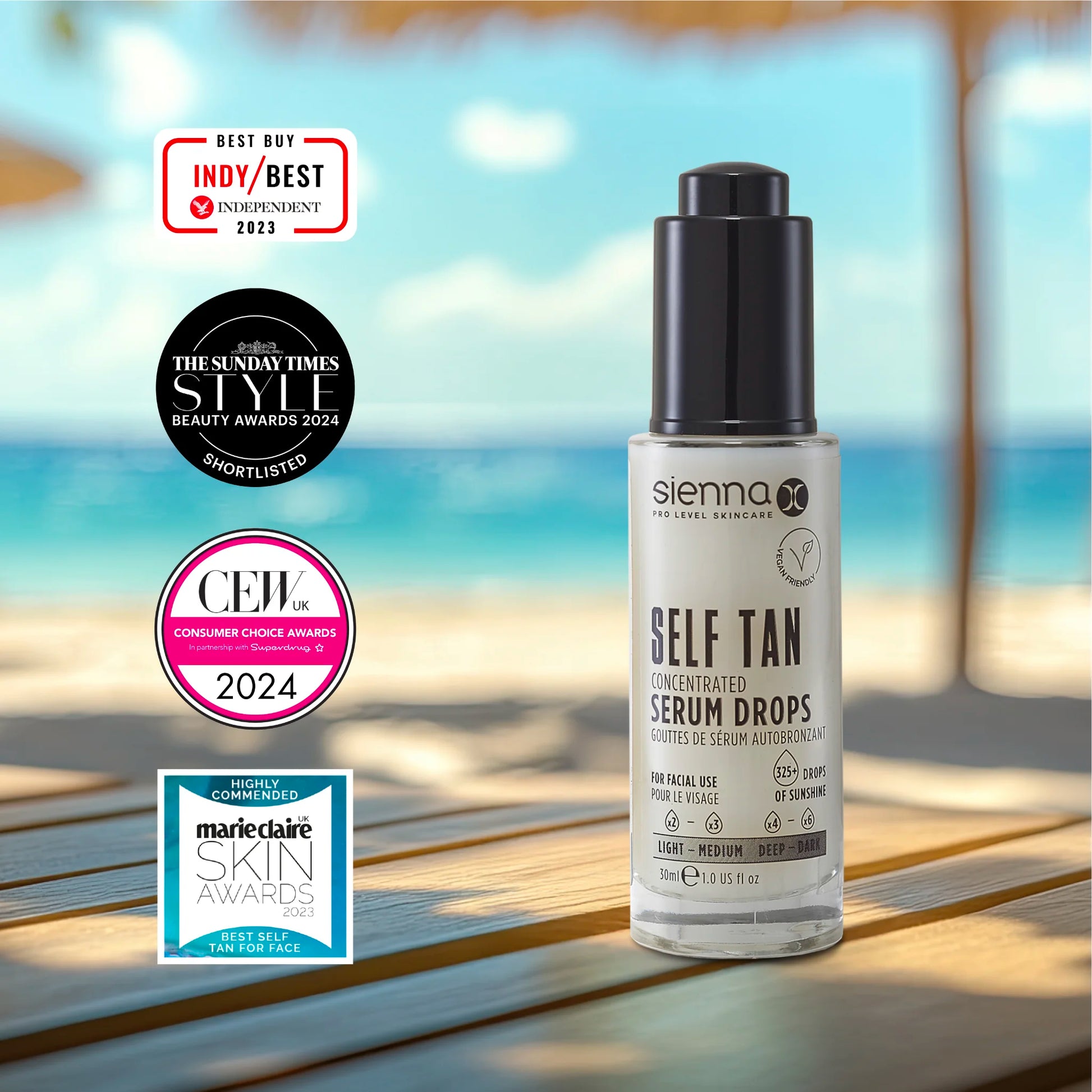 Award-Winning Sienna X Self Tan Concentrated Serum Drops