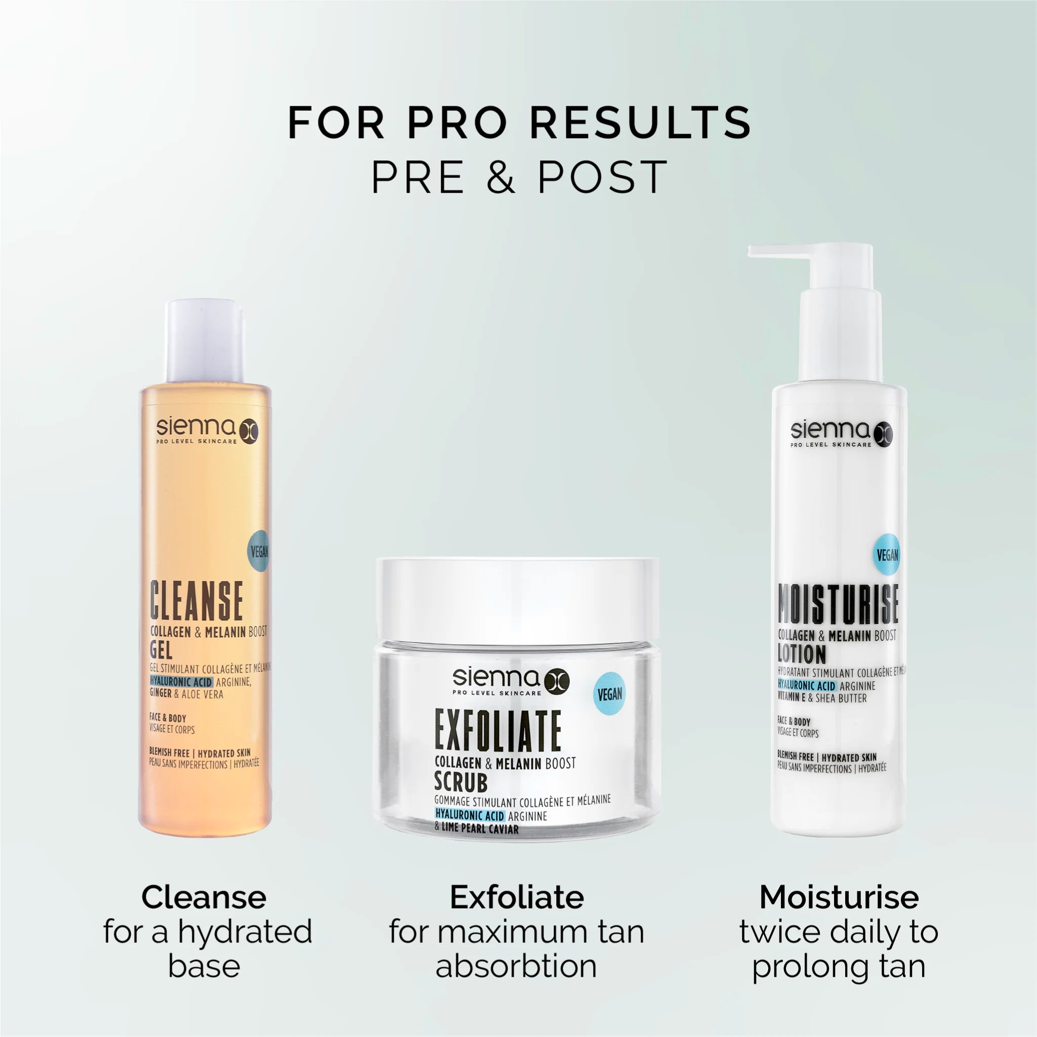 Sienna X Dark Clear Self Tan Water Mousse | Pre & Post Tan