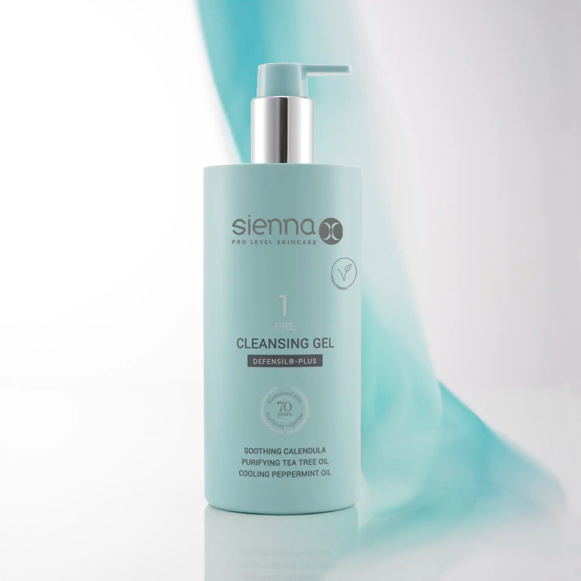 Cleansing Gel with blue swish