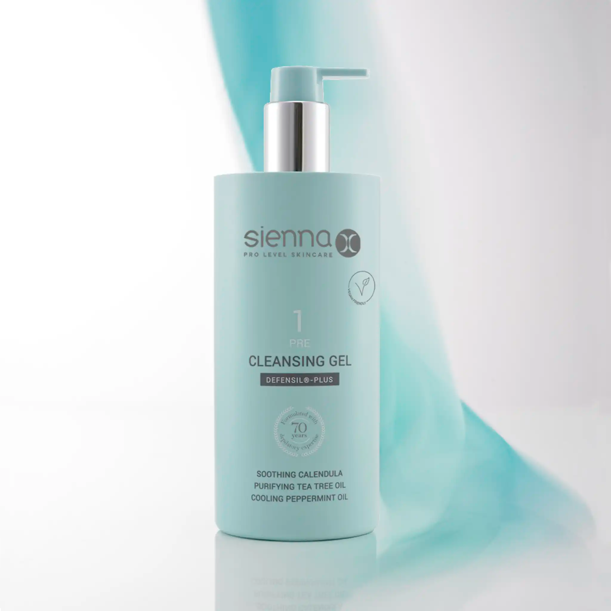 Cleansing Gel with blue swish