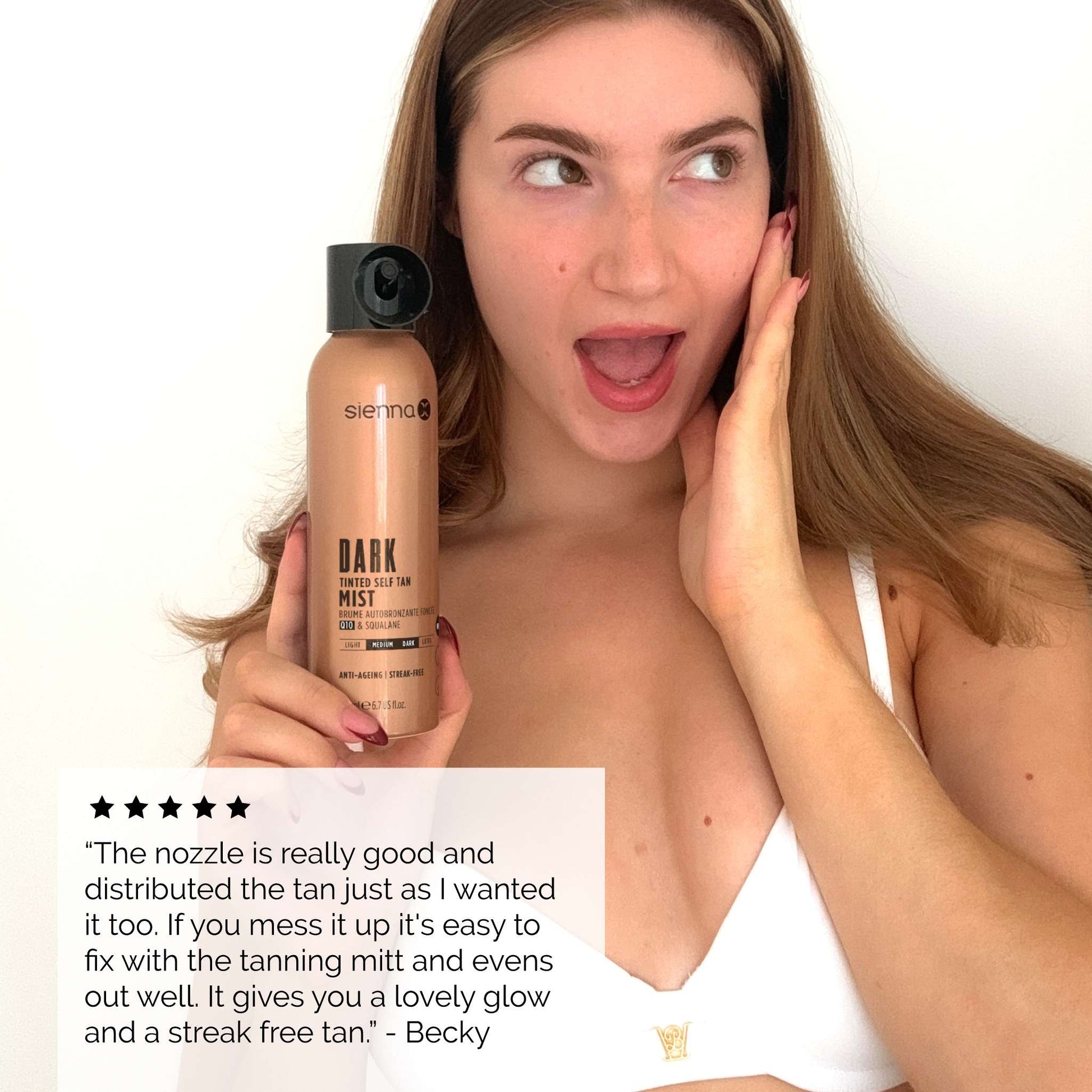 Dark Tinted Self Tan Mist Review Becky NO LOGO