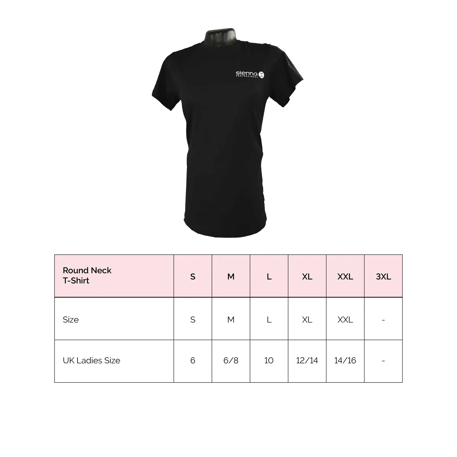 Round Neck T Shirt Sizes