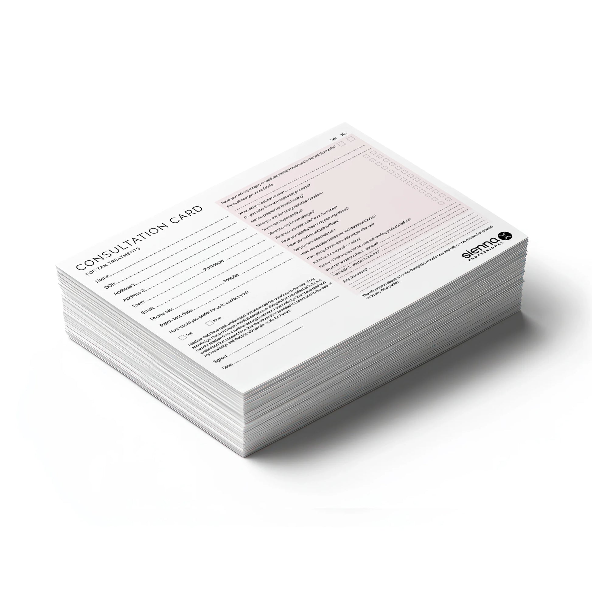 Tan Consultation Cards Stack