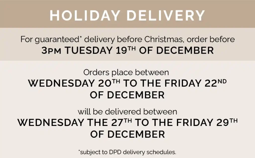 Holiday Xmas Delivery Schedule EMAIL Holiday Delivery